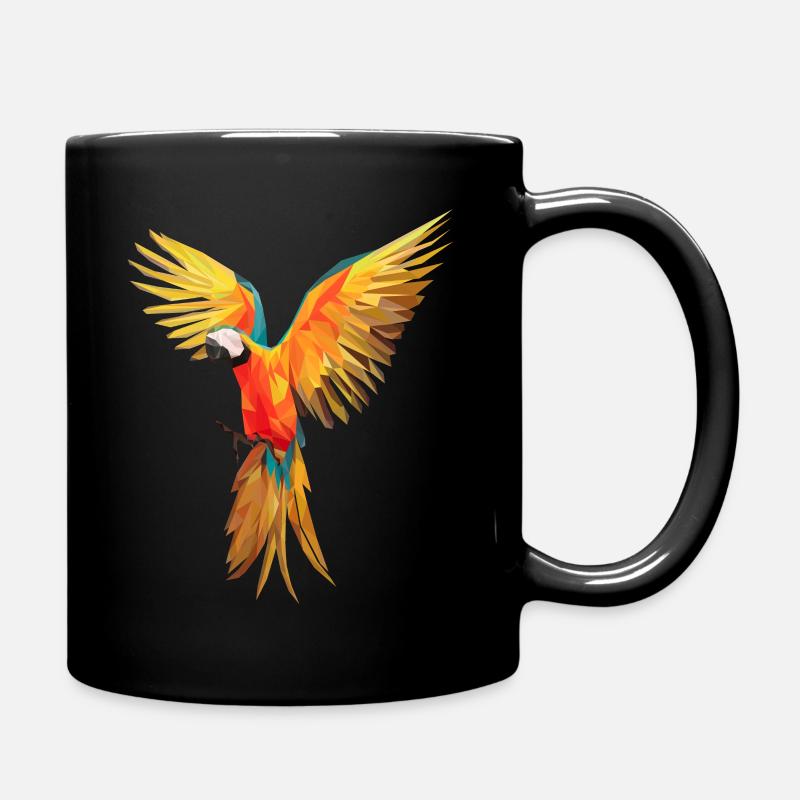 Papagei Federn Aras Vogel Vögel Flügel parrot bird - Tasse einfarbig - Schwarz