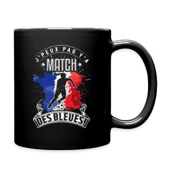 Les Bleues Footballeuse. Equipe de France féminine - Mug uni - noir - Droite