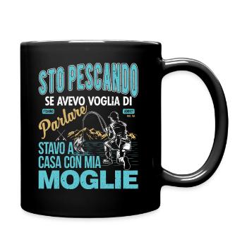 I'm Fishing if I wanted to Talk - Full Colour Mug - black - Right