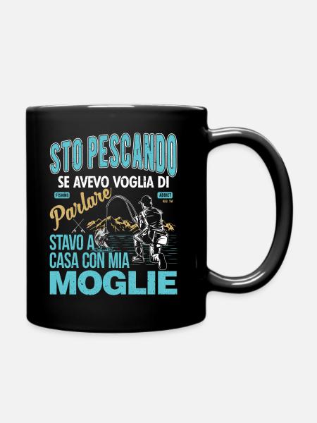 I'm Fishing if I wanted to Talk - Full Colour Mug - black