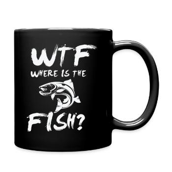 WTF Wheres the Fish - Tasse einfarbig - Schwarz - Rechts