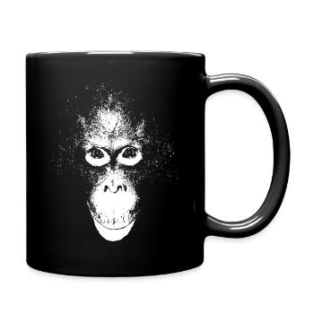 Orangutan face white - Full Colour Mug - black - Right