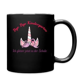 Einschulung - Tasse einfarbig - Schwarz - Rechts
