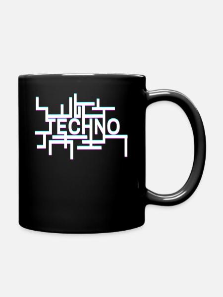 Techno - Tasse einfarbig - Schwarz