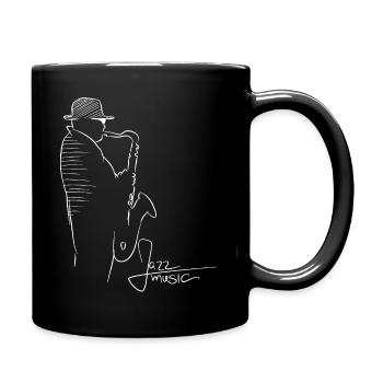 jazz music Jazz Musik. Straßenmusiker - Tasse einfarbig - Schwarz - Rechts