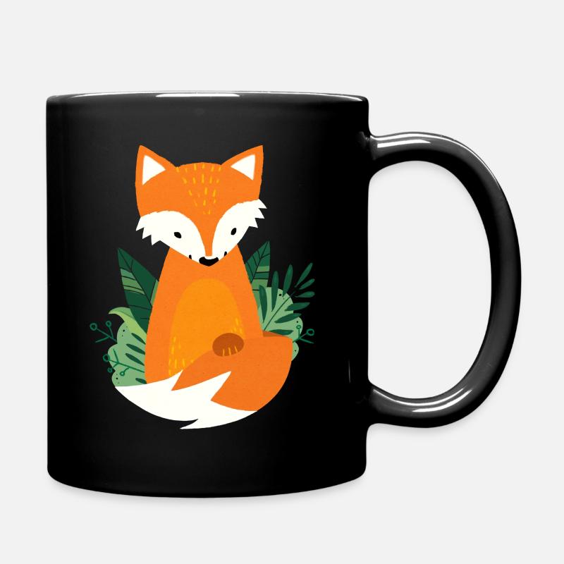 Kleiner Fuchs im Wald - Tasse einfarbig - Schwarz