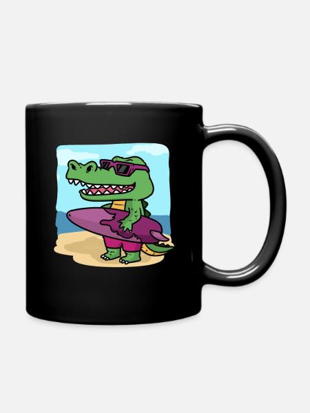 C'est le temps de surf de Crocodile C'est Crocodiles Sur - Mug uni - noir