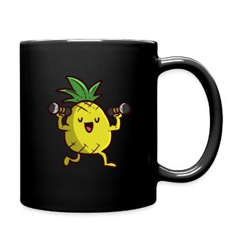 Pineapple's Dumb bell Ananas ist Dumb bell - Tasse einfarbig - Schwarz - Rechts