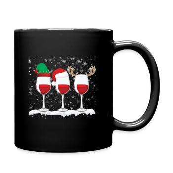 Weihnachten Weine Christmas Wines - Tasse einfarbig - Schwarz - Rechts