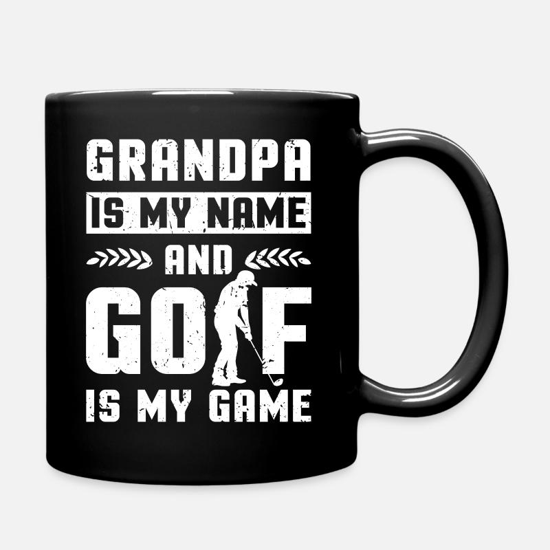 Grand-père Is My Name And Golf Is My Game - Mug uni - noir