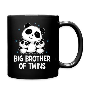 Big Brother Of Twins - Siblings Twins Panda - Full Colour Mug - black - Right