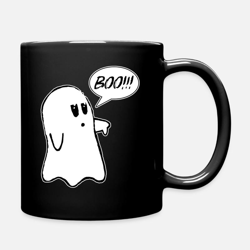 Booooo Ghost Halloween - Full Colour Mug - black