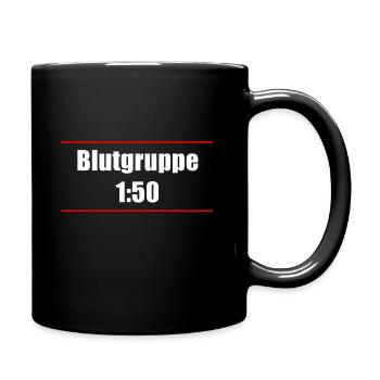Blutgruppe 1:50 - Tasse einfarbig - Schwarz - Rechts
