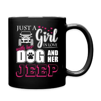 Juste une fille amoureuse de son chien et de ses jeeps - Mug uni - noir - Droite