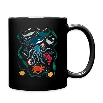Underwater World I Fish and Sea Animals - Full Colour Mug - black - Right