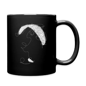 Paraglider scribble white - Tasse einfarbig - Schwarz - Rechts