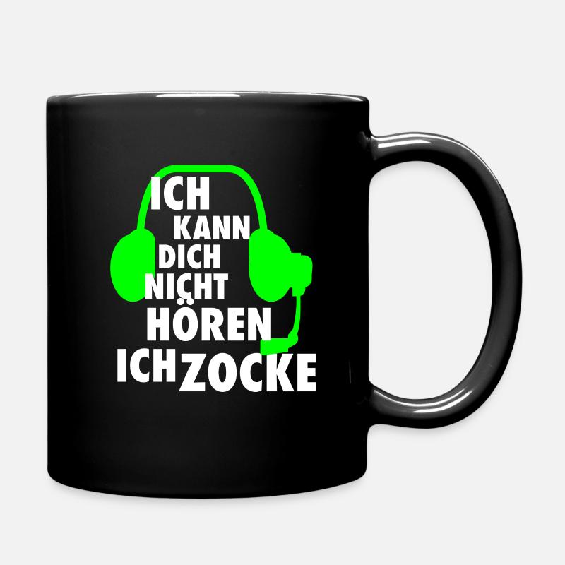 Gamer Zocker PC Konsole lustiger Spruch Konsolen - Tasse einfarbig - Schwarz