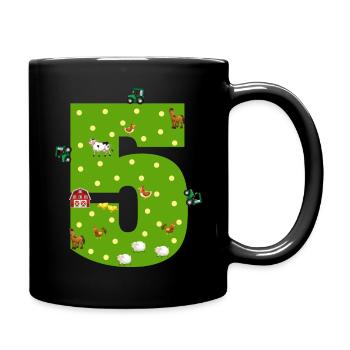 5th Birthday Young Girl 5 years Farmer Farmer - Full Colour Mug - black - Right