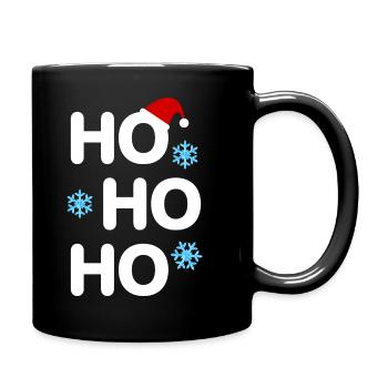 Ho Ho Ho Weihnachten Familie - Tasse einfarbig - Schwarz - Rechts