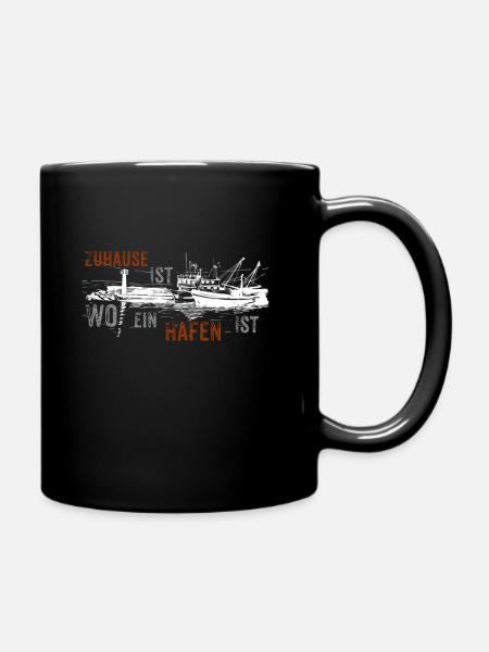 Zuhause ist wo ein Hafen ist Hafenstadt Hamburg - Tasse einfarbig - Schwarz