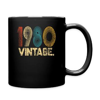 1980 VINTAGE Funny Birthday Gift - Full Colour Mug - black - Right