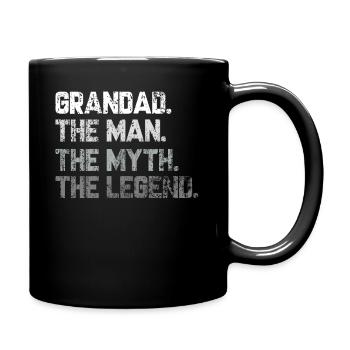 Grandad the man the myth the legend - Full Colour Mug - black - Right