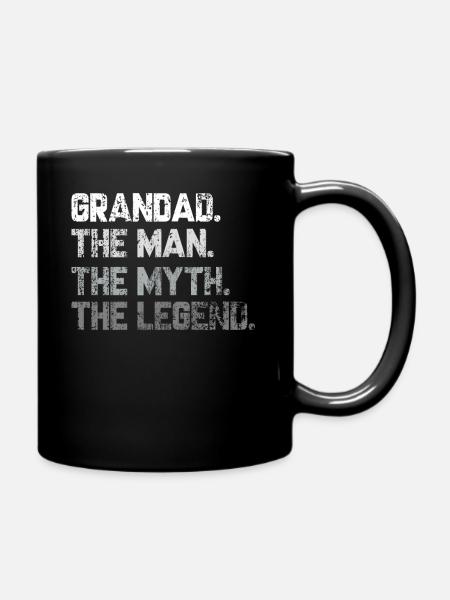 Grandad the man the myth the legend - Full Colour Mug - black