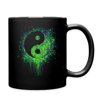 zen yin yang tribal tattoo asia chine japon - Mug uni - noir - Droite
