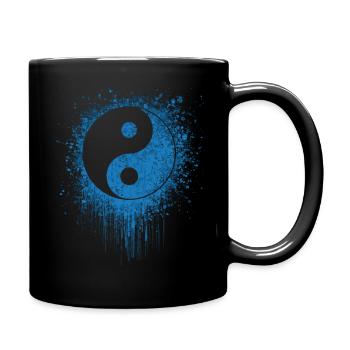 yin yang zen tattoo tribal splash meditation - Tasse einfarbig - Schwarz - Rechts