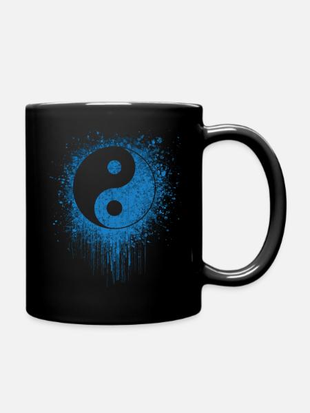 yin yang zen tattoo tribal splash méditation - Mug uni - noir