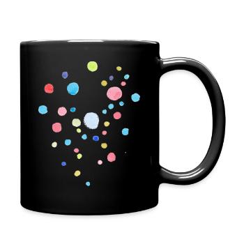 Punkte / Pastell / Konfetti - Tasse einfarbig - Schwarz - Rechts