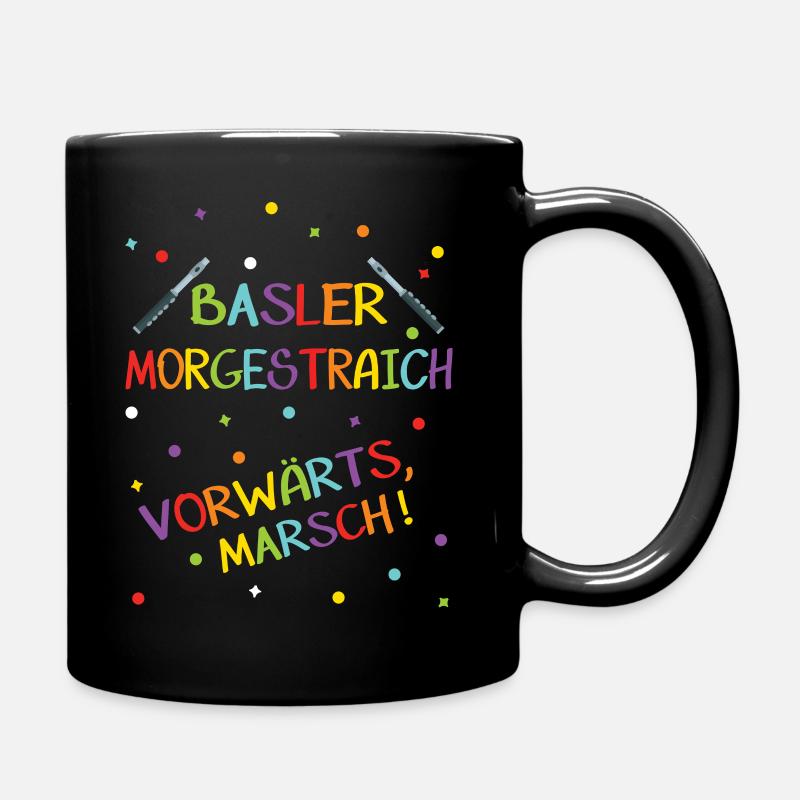 Fasnacht Morgestraich Basel Karneval Piccoloflöte - Tasse einfarbig - Schwarz