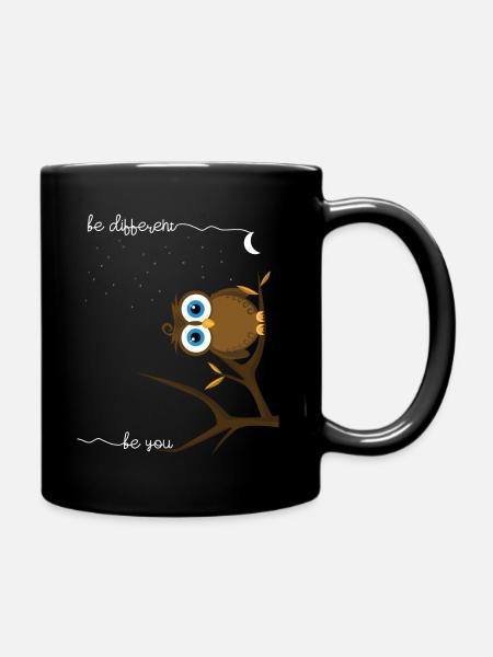Eule be different be you Idée cadeau - Mug uni - noir