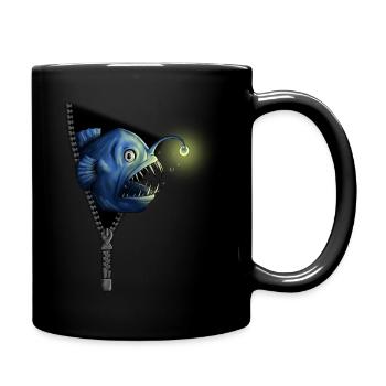 Zippy der Anglerfisch - Tasse einfarbig - Schwarz - Rechts