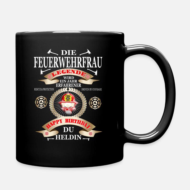 Feuerwehrfrau Geschenkidee - Tasse einfarbig - Schwarz