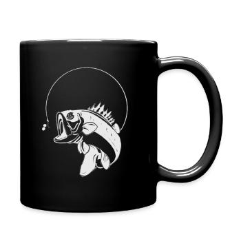 Angeln Fischen Fischerei Fisch Geschenk - Tasse einfarbig - Schwarz - Rechts