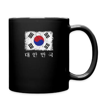 Drapeau de la Corée du Sud avec des lettres coréennes - Mug uni - noir - Droite