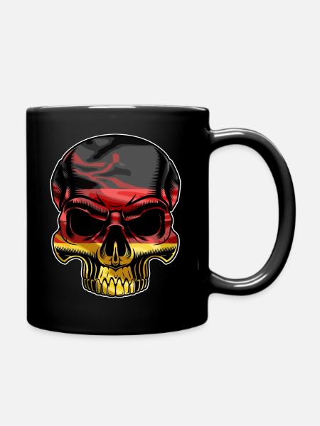 deutschland totenkopf - Tasse einfarbig - Schwarz