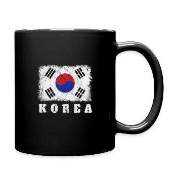 Süd Korea Flagge - Tasse einfarbig - Schwarz - Rechts