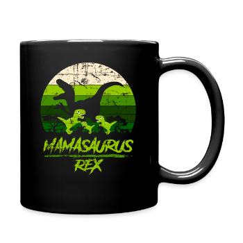 Mamasaurus Dinosaur 3 Kids Retro Vintage Gift - Full Colour Mug - black - Right
