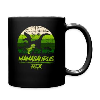 Mamasaurus Dinosaurier 1 Kinder Retro Vintage Geschenk - Tasse einfarbig - Schwarz - Rechts