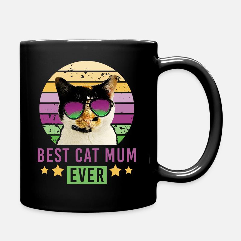 Best cat mum ever cat tortoiseshell lucky cat - Full Colour Mug - black