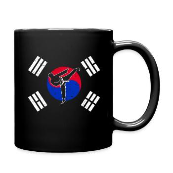 Taekwondo Tae Kwon Do with South Korea flag - Full Colour Mug - black - Right