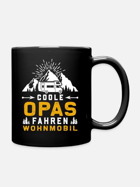 Coole Opas fahren Wohnmobil - Tasse einfarbig - Schwarz