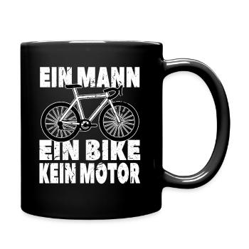 Fahrrad Anti E Bike Ein Mann Ein Bike Kein Motor - Tasse einfarbig - Schwarz - Rechts