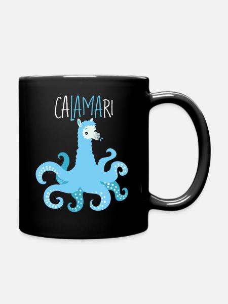 Joli lama shirt - Calamari Calamari calamars humour - Mug uni - noir