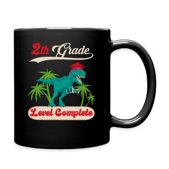 2. Klasse Level Vollständiger Dinosaurier / 2. Klasse - Tasse einfarbig - Schwarz - Rechts