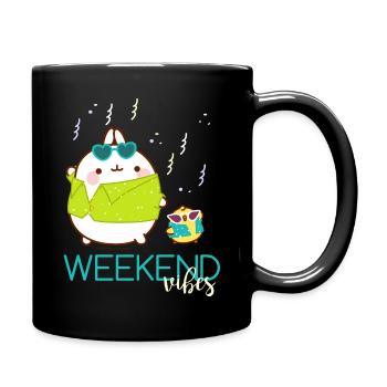 Molang Piu Piu Weekend Vibes Wochenende - Tasse einfarbig - Schwarz - Rechts
