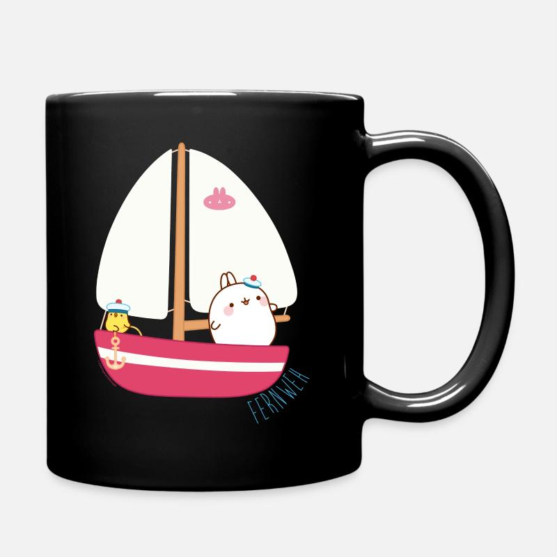 Molang Piu Piu Segeln Fernweh - Tasse einfarbig - Schwarz