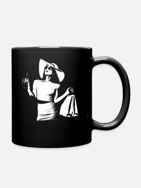 Shopping Queen Streetart - Tasse einfarbig - Schwarz